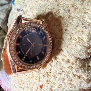 Source Unknown Rose Gold Watch with Crystal Details
